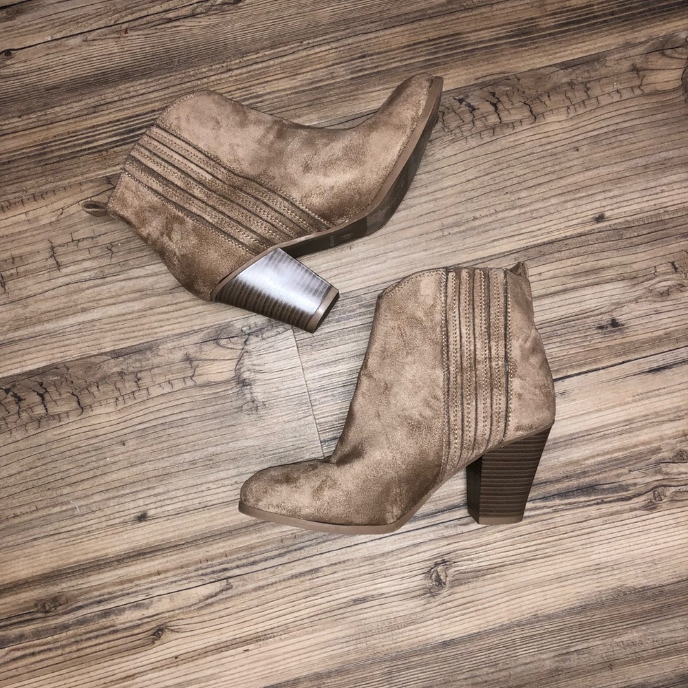 Charlotte Russe Velvet/Suede Tan Booties